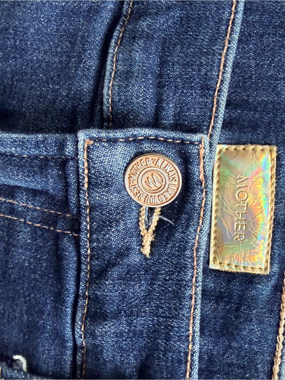 MOTHER Blue Denim Jean Shorts - Picture 2 of 3